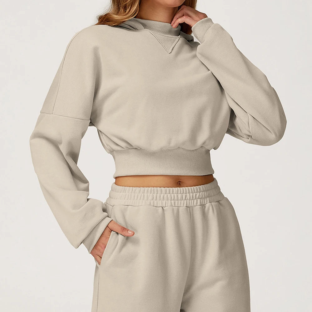 Women Gym Crop Tops Loose Fit Long Sleeve Fitness Sweatshirt Workout Yoga Long Sleeve Female Running Push Up Sports Shirts