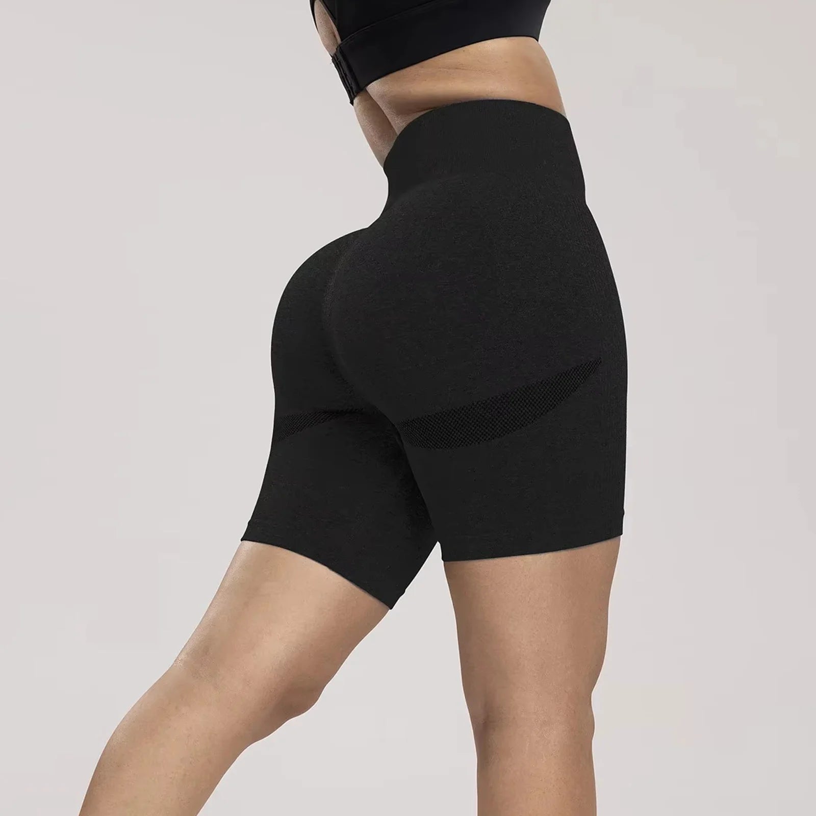 Seamless Sports Women Shorts Muliticolor Yoga Shorts Stretchy High Waist Running Cycling Leggings Hip Liftting Solid Gym Shorts
