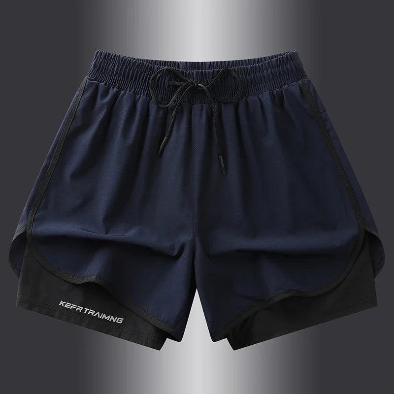 【 S-5XL 】2025 Sports Three Piece Pants Summer Popular Anti glare Double layered Sports Shorts for Men and Women Couples Ru