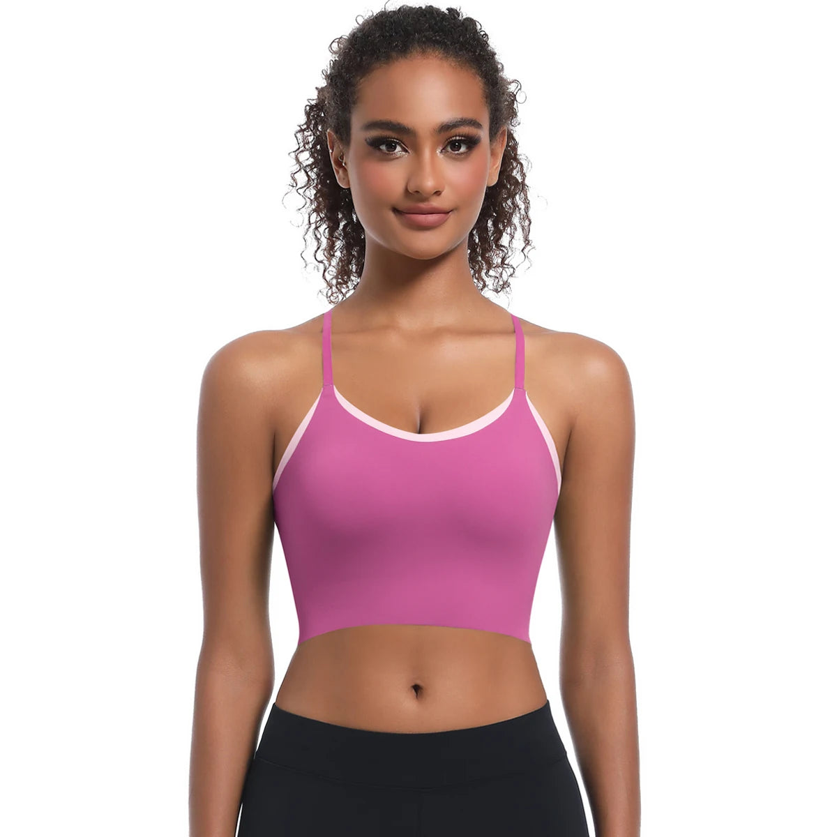 Yoga Bra Women Sports Bra Fitness Yoga Vest Training Gym Yoga Underwear Cross Straps Double Tone Color Running Yoga Tank Top