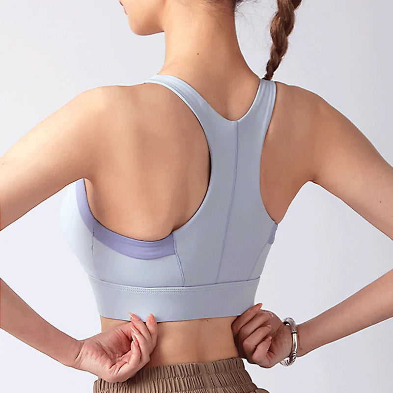 Women's High-Impact Sports Bra Breathable Shockproof Padded Gym Running Fitness Double Layer Seamless Yoga Underwear