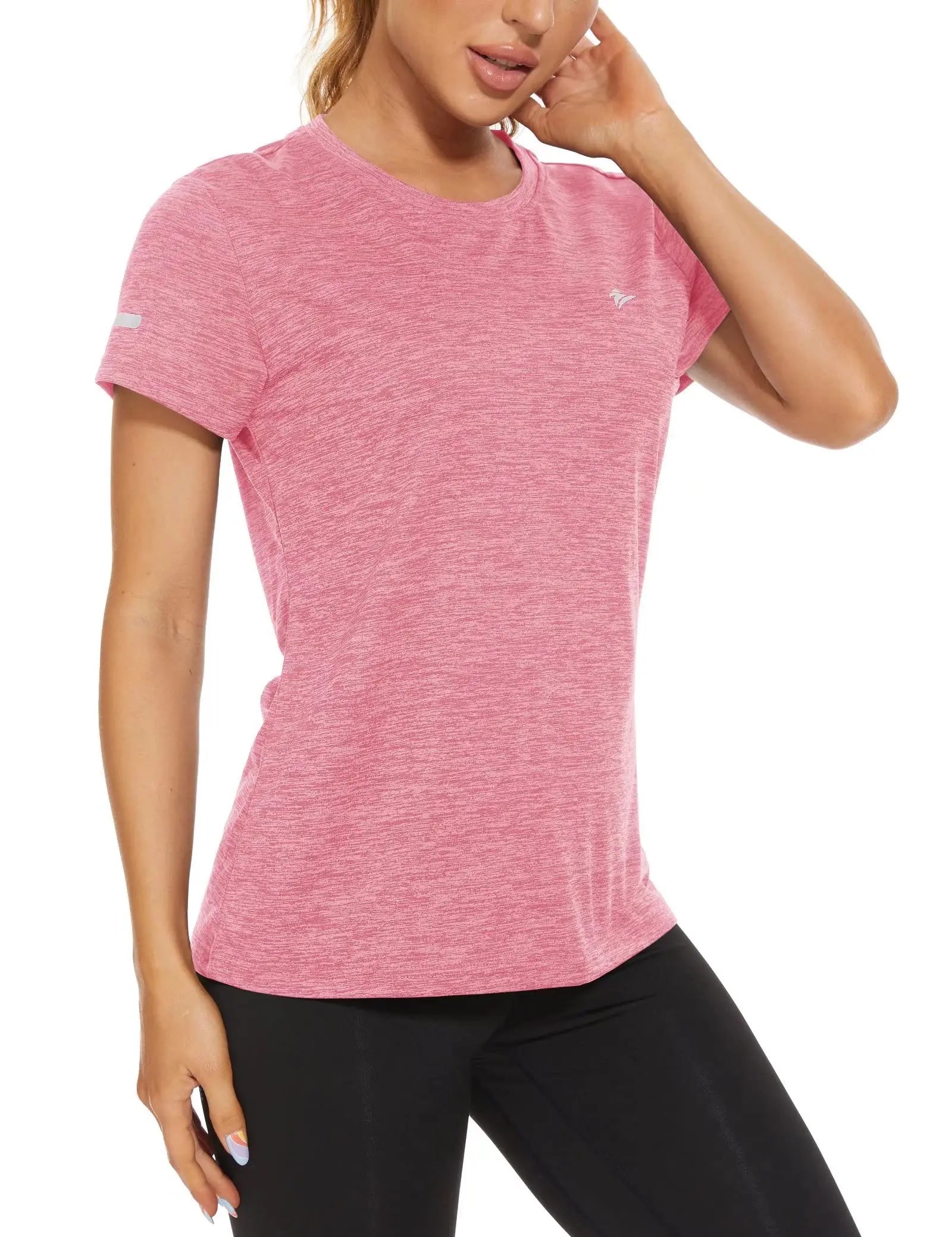 KEFITEVD Short Sleeve T-Shirt Quick Dry Athletic Shirts Women's Casual Workout Gym Yoga Shirt Training Running Jogging T Shirt