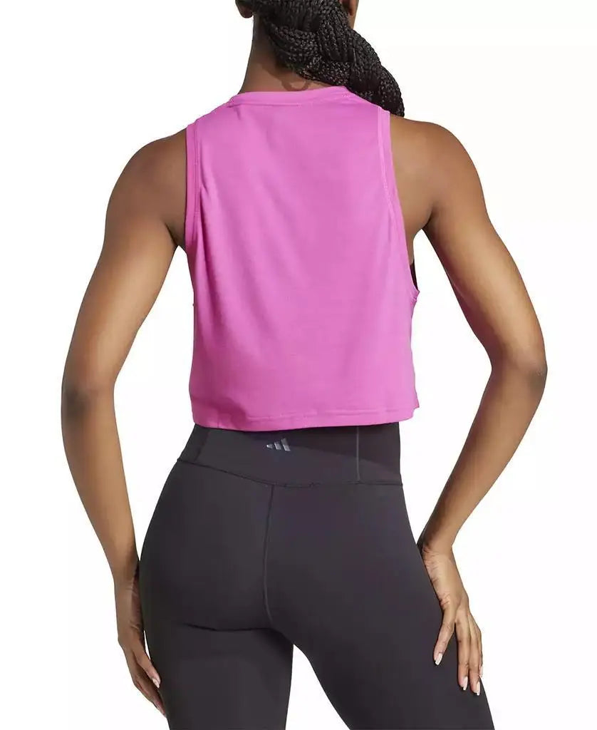 Adidas Women's Sleeveless Tank Top Round Neck for Fitness Gym Running Workout in Black/White