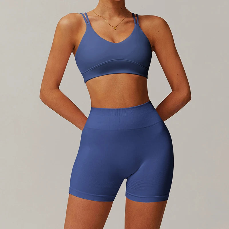 2-piece Casual Sportswear Women Yoga Suit Fitness Clothes Gym Set Women Workout Leggings Female Sports Bra Set