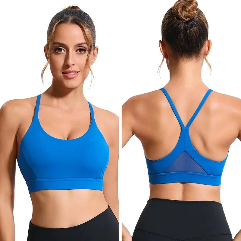 Integrated Sports Bra Top Anti-Shock Running Yoga Tank Top Triangle Bras for Women Fitness Vest Seamless Comfortable Sports Wear
