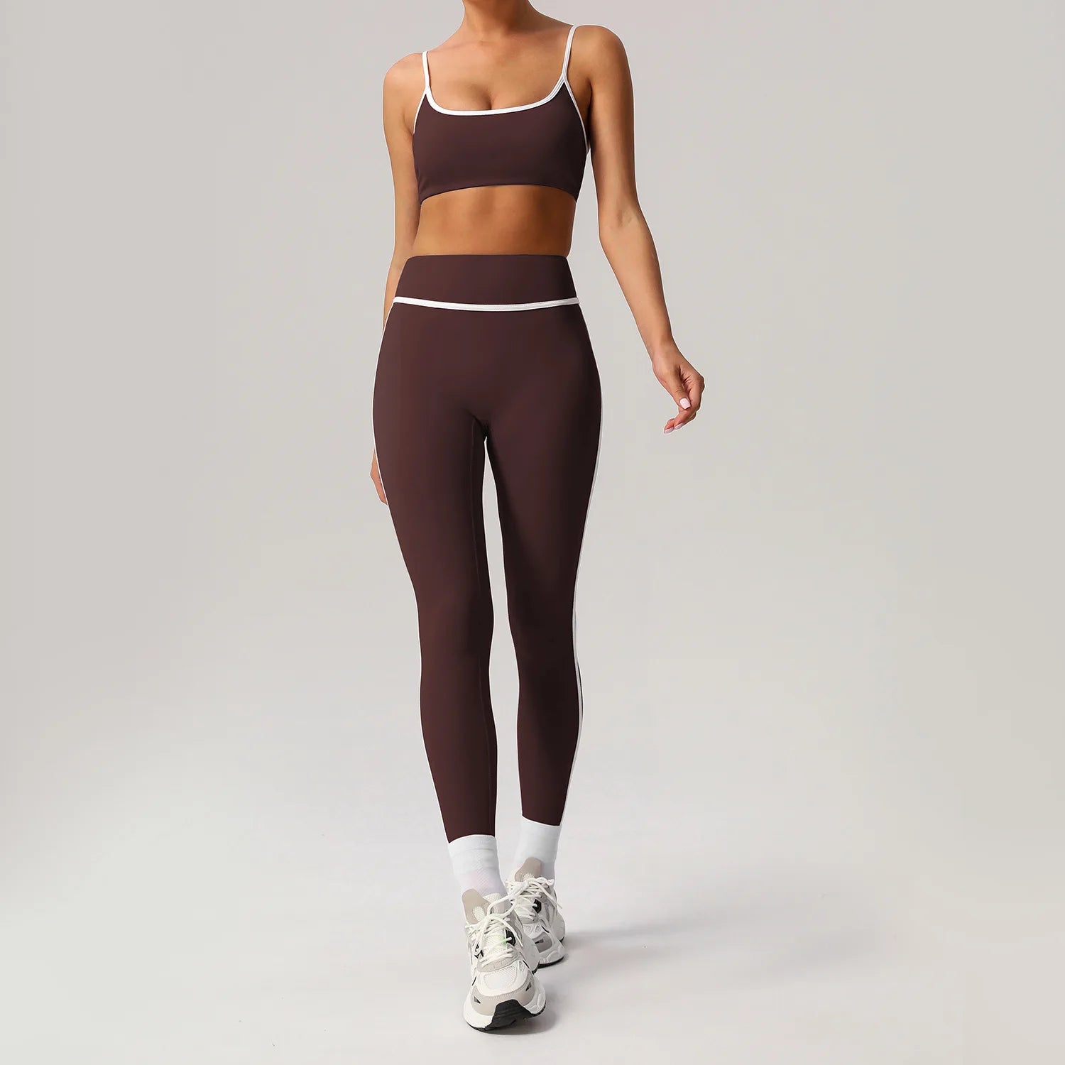 2 Piece Sport Leggings Set Women's Tracksuit Gym Workout Clothing Elastic Training Suit for Fitness Yoga Wear Slim Sportswear