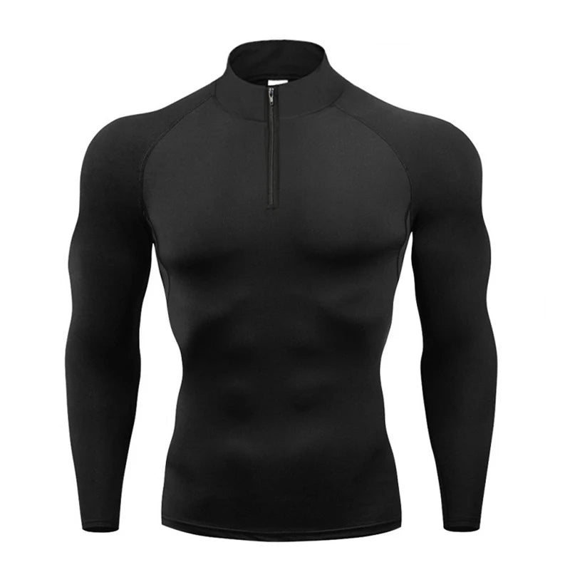 Men Running T-shirts Compression Fitness Long Sleeve Sports Polo Shirts Trainning & Exercise Gym Sportswear Quick Dry Rashgard