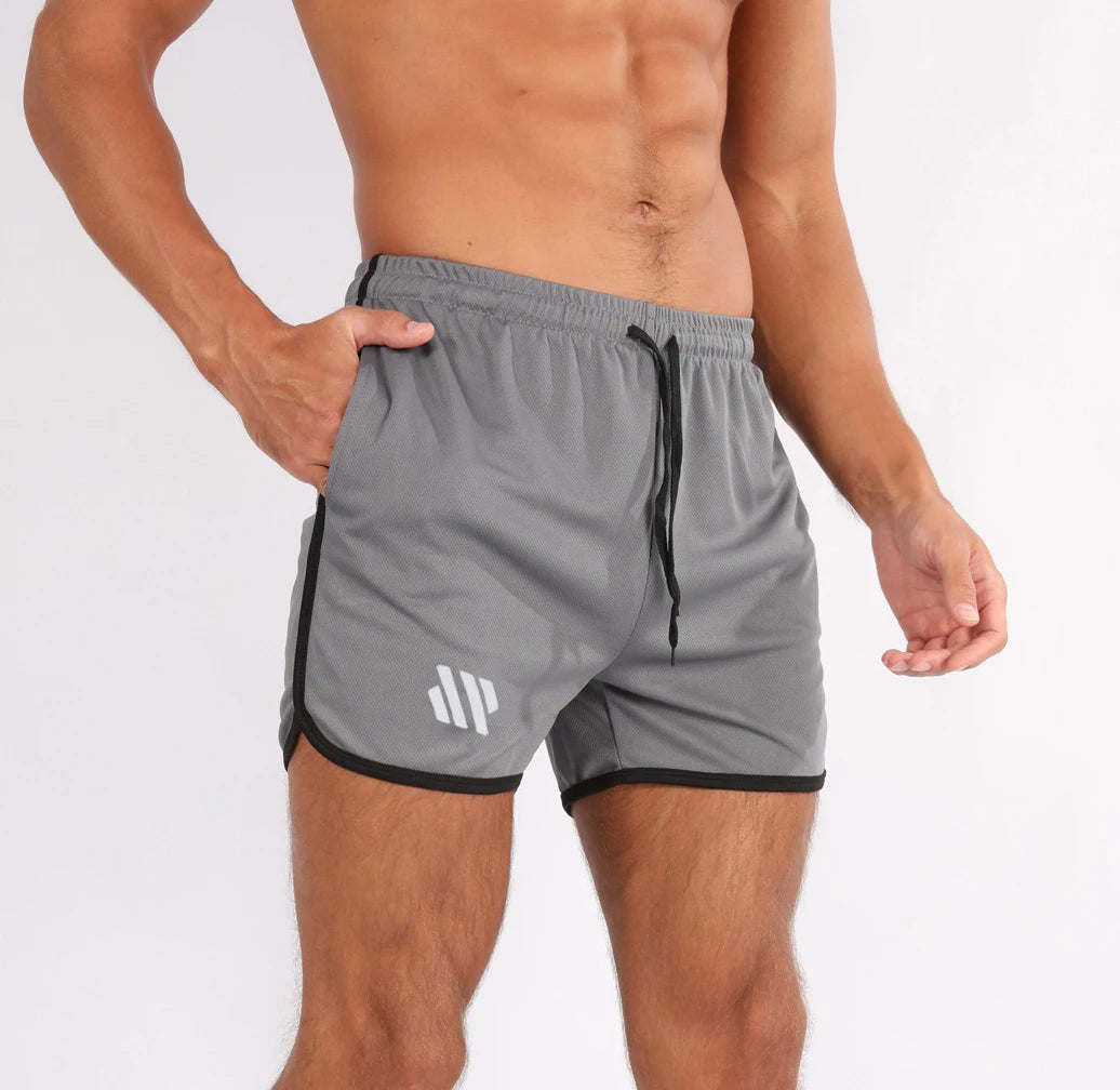New Running Mesh Fitness Sport Men's Quick Drying Shorts Casual Breathable Training Tight Squat Three-Quarter Pants Summer