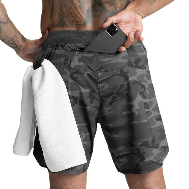 2024 Men's Single-Layer Woven Quick-Drying Solid-Color Shorts for Running, Fitness, and Casual Wear (American Fifth Pant Style)