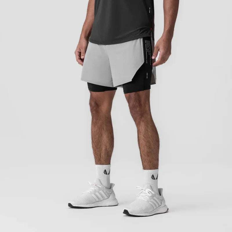 2025 NEW Summer Quick Dry Sports pants Basketball Elastic Double-deck Shorts Men Running Gym Fitness printing Jogger Short Pants