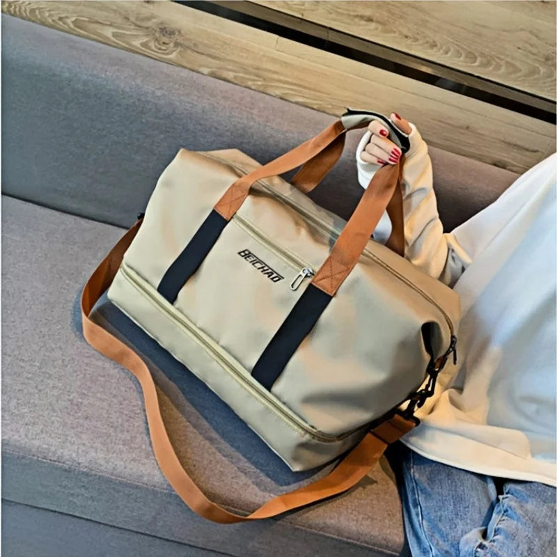 Large Capacity Fitness Bag Travel Bag Waterproof Sports Gym Bag Portable Luggage for Men Women Short Distance gym and travel bag