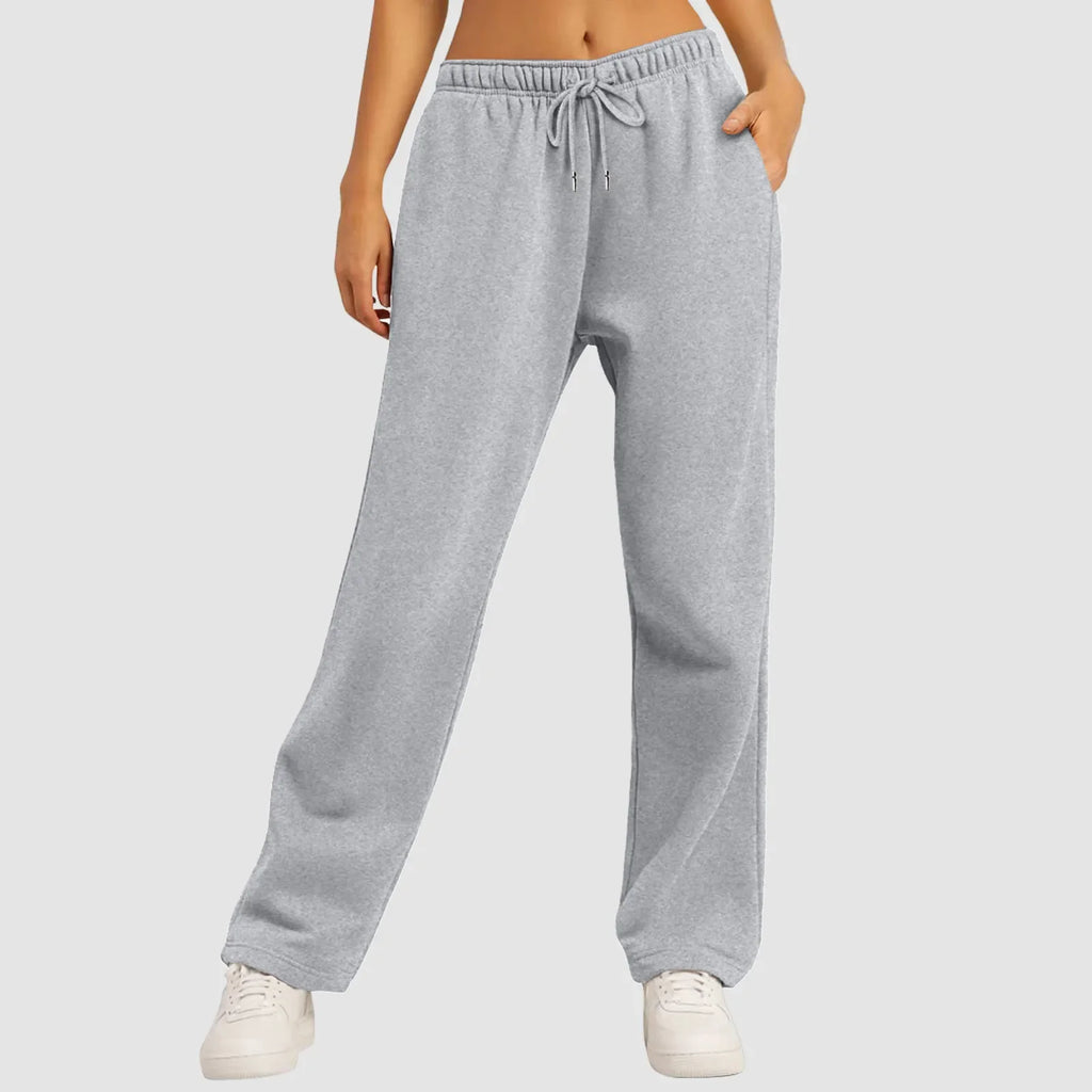 2024 Women’S Fitness Sweatpants Wide Leg Straight Casual Joggers Workout High Waisted Solid Color Bottoms Joggings