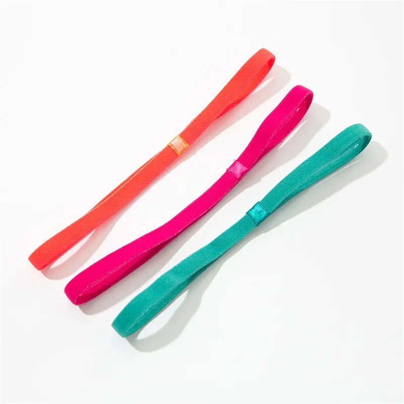 1PCs Simple unisex sports hairband non-slip silicone strip sweat guide elastic headbands yoga running fitness hair accessories