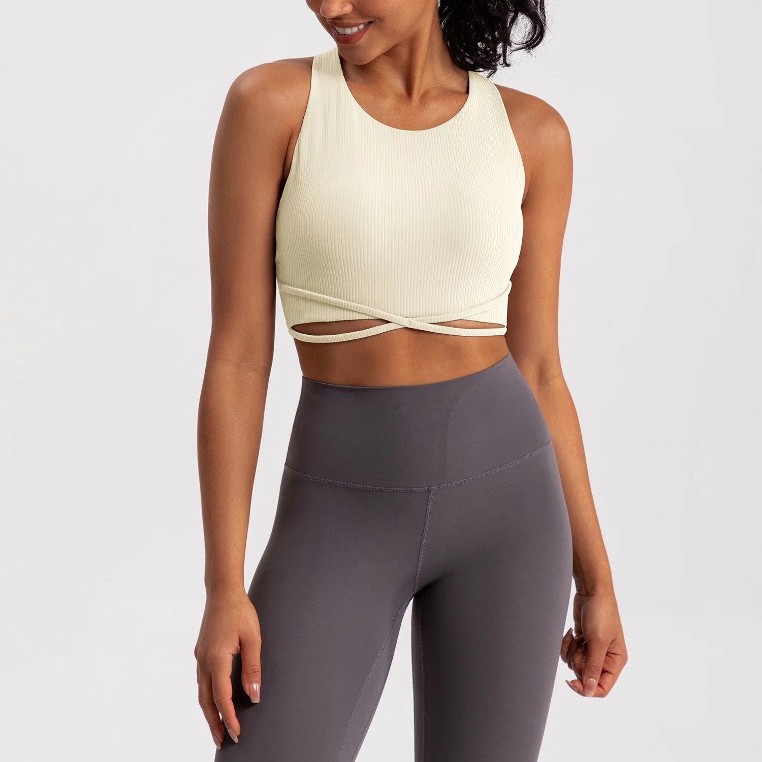 Yoga Tank Top Ribbed Fitness Yoga Underwear Women's Sports Bra Push Up Fitness Bra Running Gym Fitness Tops