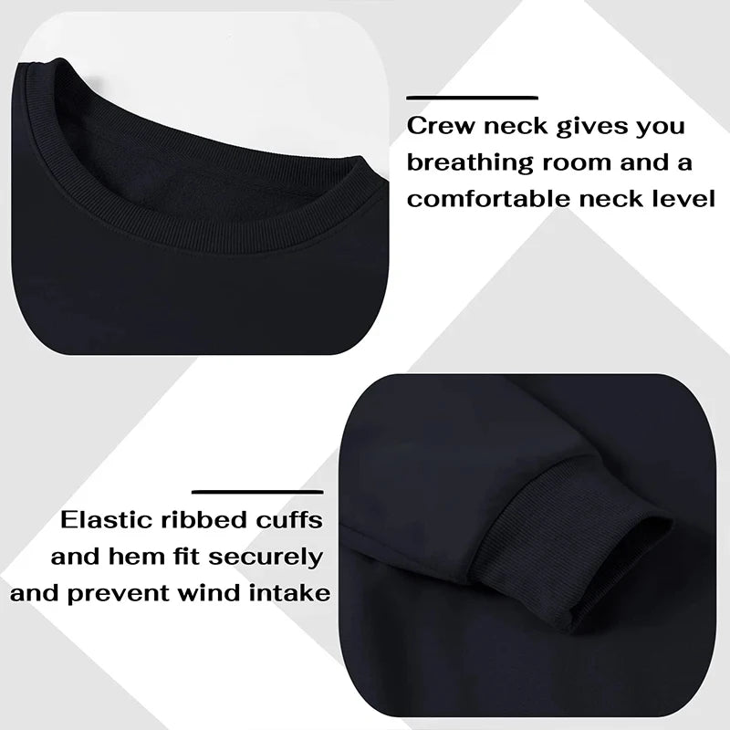 Basic Round-neck Sweatshirts for Men and Women Warm and Comfortable Pullover Tops for Spring and Autumn Sporty Casual and Loose