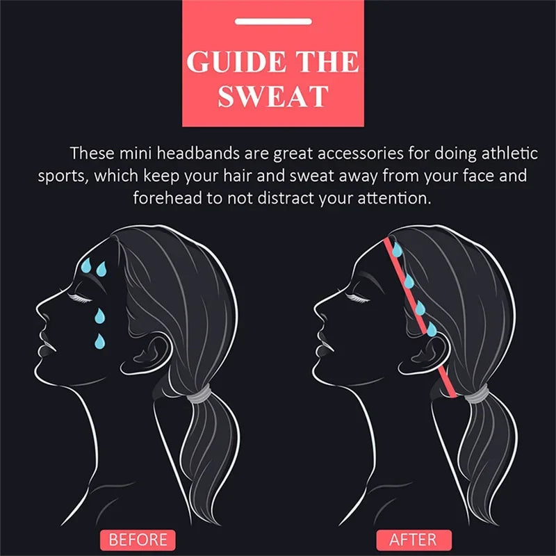 1PCs Simple unisex sports hairband non-slip silicone strip sweat guide elastic headbands yoga running fitness hair accessories