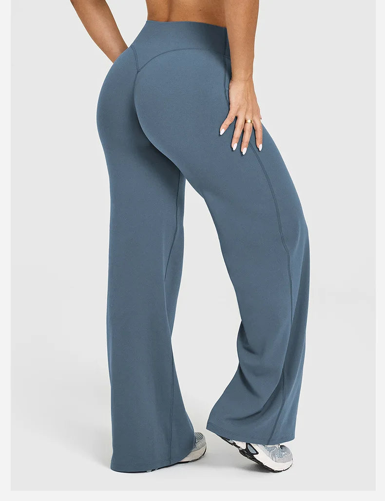 Casual sports fitness straight-leg pants for women soft breathable without awkward leggings ties yoga wide-leg sports pants