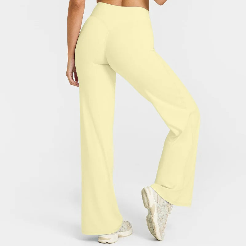Casual sports fitness straight-leg pants for women soft breathable without awkward leggings ties yoga wide-leg sports pants