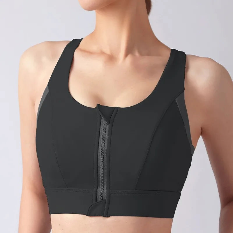 Women's High-Impact Sports Bra Breathable Shockproof Padded Gym Running Fitness Double Layer Seamless Yoga Underwear