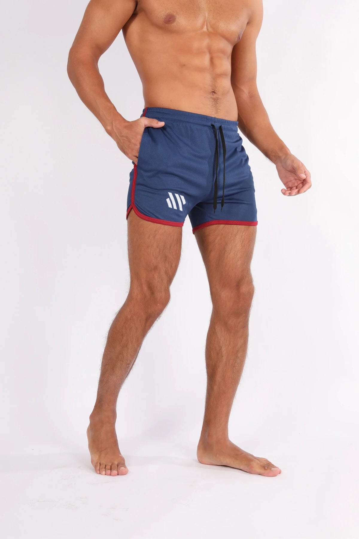 New Running Mesh Fitness Sport Men's Quick Drying Shorts Casual Breathable Training Tight Squat Three-Quarter Pants Summer