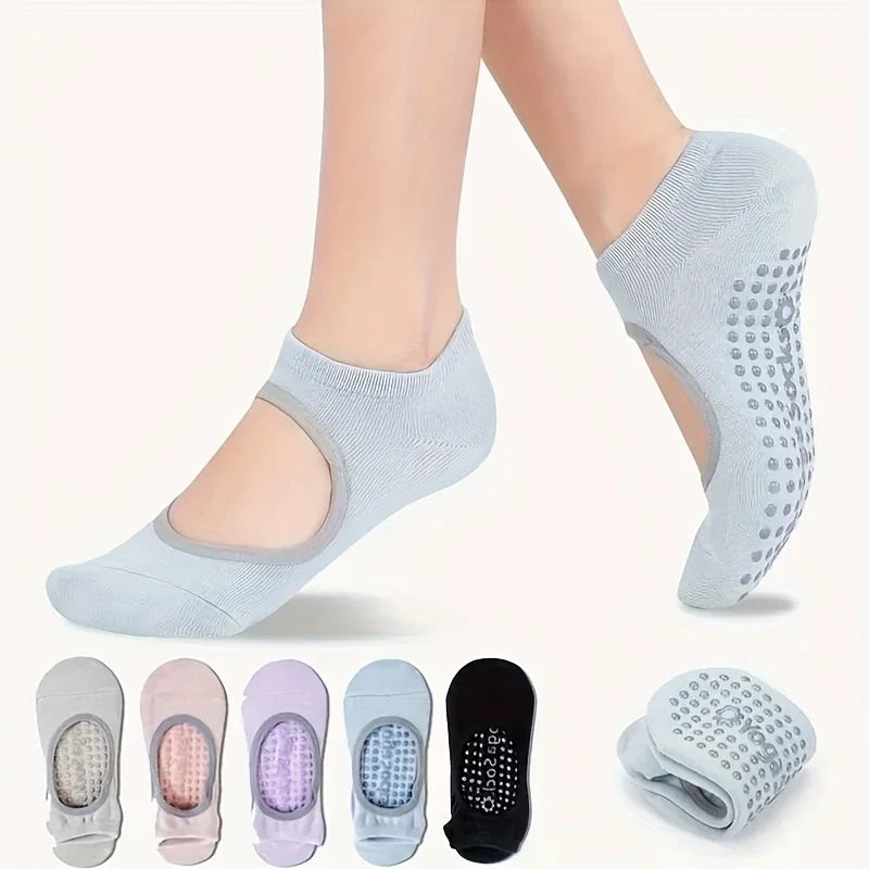 Professional Women Yoga Socks for Gym Indoor Sports and Fitness Breathable Silicone Anti-slip Ballet Pilates Dance Sports Socks