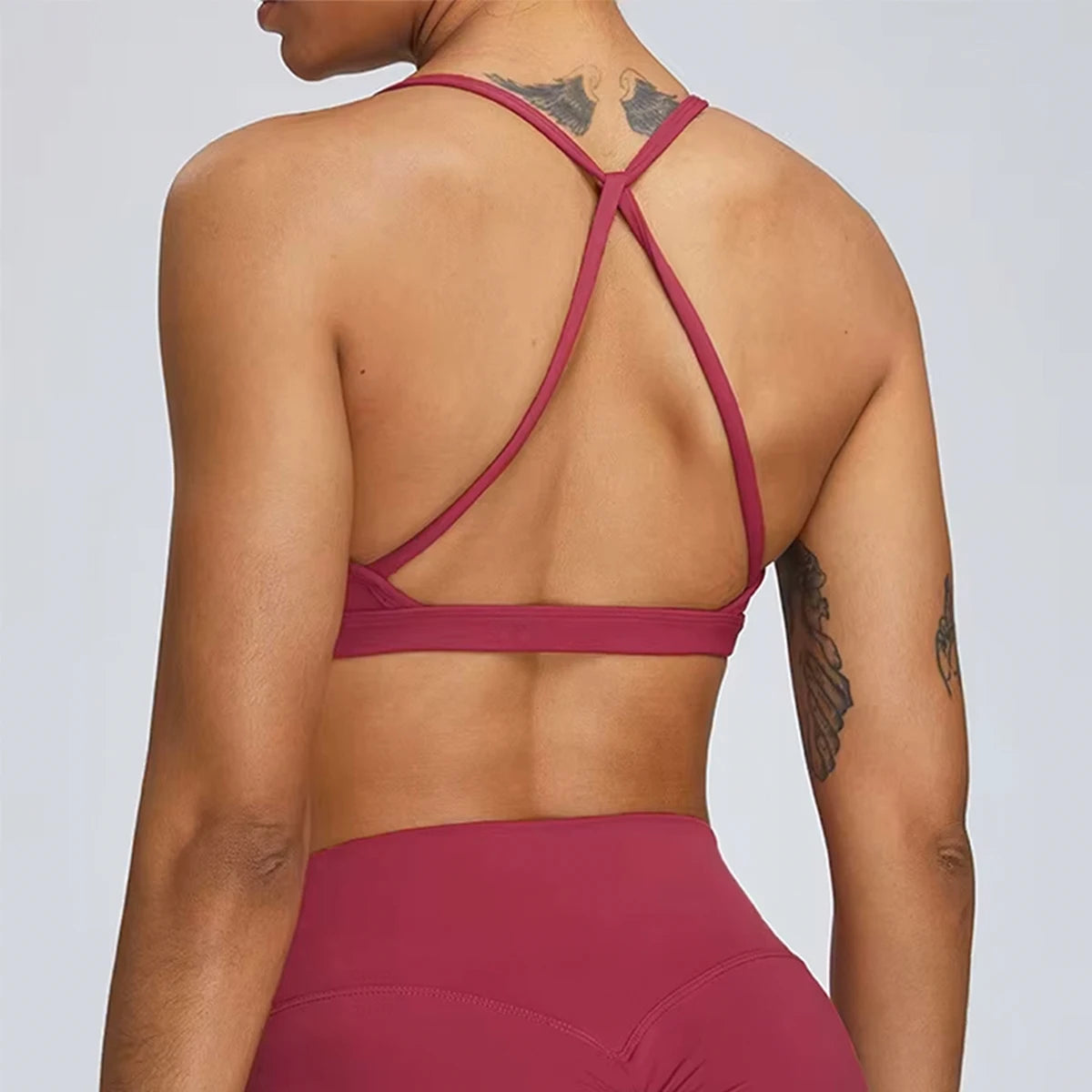 Hearuisavy Scrunch Sports Bra Gym Top Women Running Back Cross Top Women Sportswear Yoga Underwear Fitness Workout Yoga Clothes