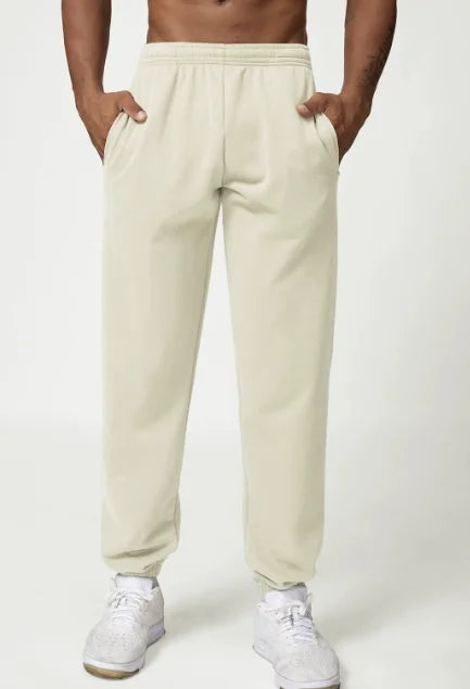High Quality Men Elastic Bottom Sweatpants with Pockets 50% Cotton 50% Polyester Relaxed Fit Moisture Wicking Breathable Pant