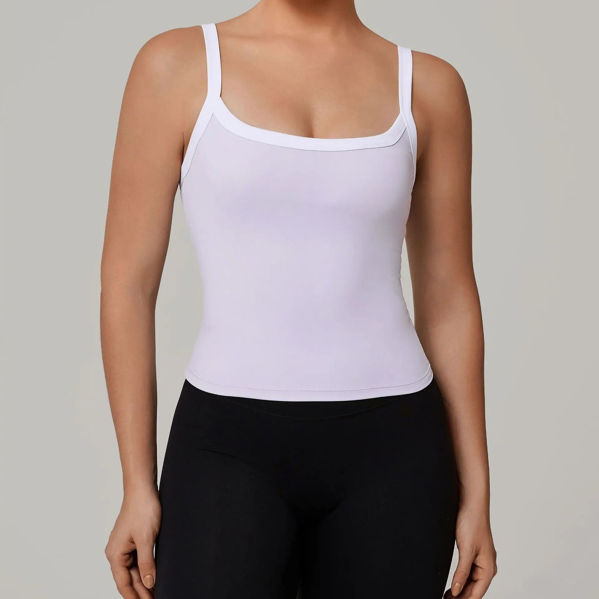 Ctenkevet Women's U-Neck Sleeveless Double Strap Push up Yoga Vest Female Slimming Quick-Dry Sports Tank Top for Gym Fitness