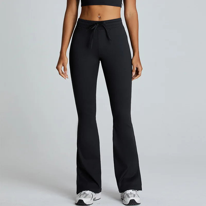 Hearuisavy Sports Flared Pants Women Breathable Gym Legging Women Yoga Clothing Fitness Running Workout Casual Bell-Bottoms