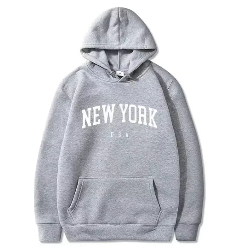 Men's solid color hooded sweatshirt pullover Street hip hop autumn/winter fashion 2024 new sweatshirt loose casual pullover