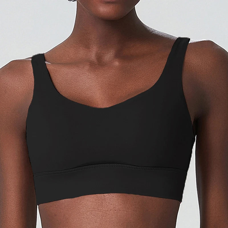 Women High Impact Fitness Yoga Bra Solid Color Sexy Back Ajustable Sports Underwear Breathable Gym Running Top With Cesht Pads