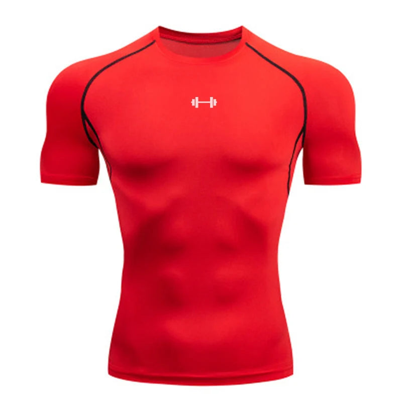 Men Running Compression T-shirt Short Sleeve Sport Tees Gym Fitness Sweatshirt Male Jogging Tracksuit Homme Athletic Shirt Tops