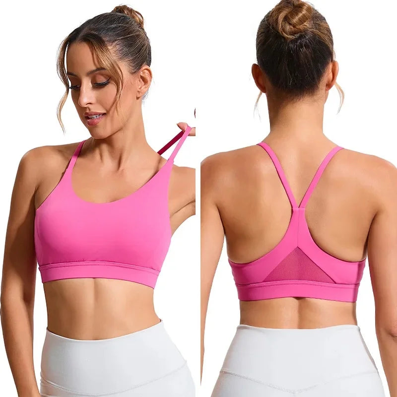 Integrated Sports Bra Top Anti-Shock Running Yoga Tank Top Triangle Bras for Women Fitness Vest Seamless Comfortable Sports Wear