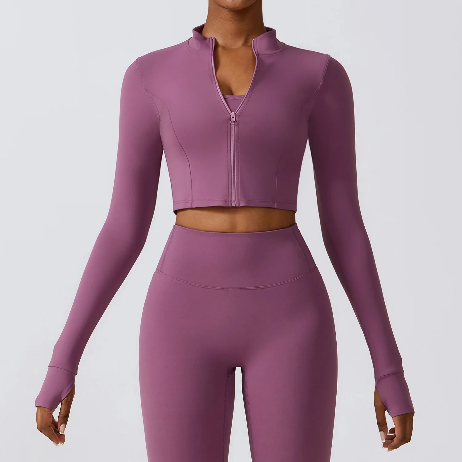 Hearuisavy Autumn Elasticity Yoga Jacket Outdoor Running Sports Jacket Female Gym Zipper Tight Fitting Jacket Women Sportswear