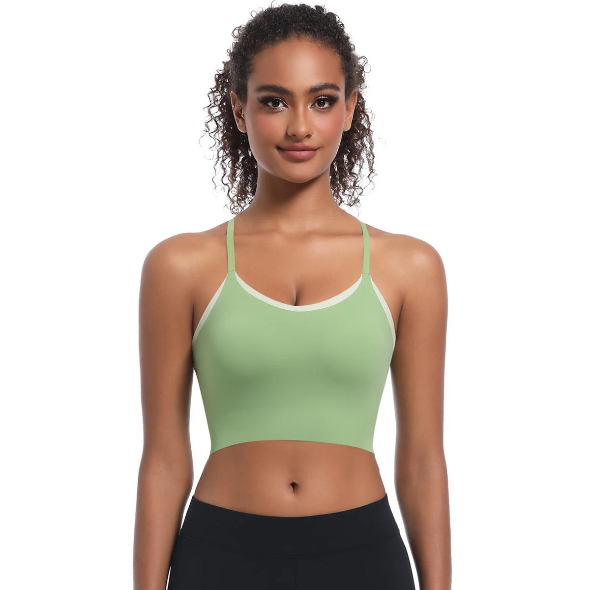 Yoga Bra Women Sports Bra Fitness Yoga Vest Training Gym Yoga Underwear Cross Straps Double Tone Color Running Yoga Tank Top