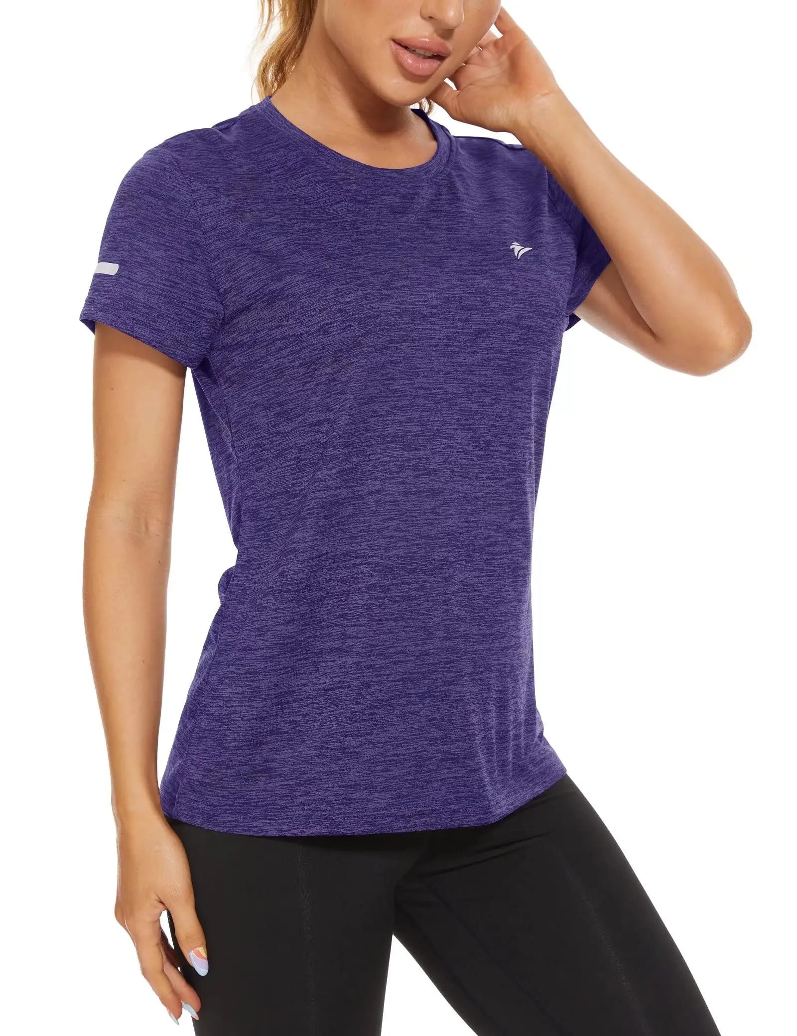 KEFITEVD Short Sleeve T-Shirt Quick Dry Athletic Shirts Women's Casual Workout Gym Yoga Shirt Training Running Jogging T Shirt