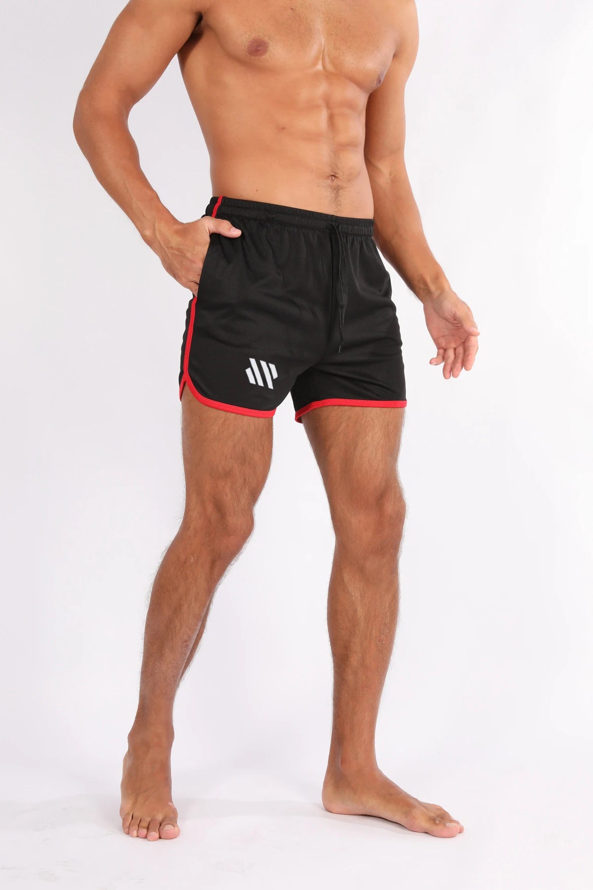 New Running Mesh Fitness Sport Men's Quick Drying Shorts Casual Breathable Training Tight Squat Three-Quarter Pants Summer