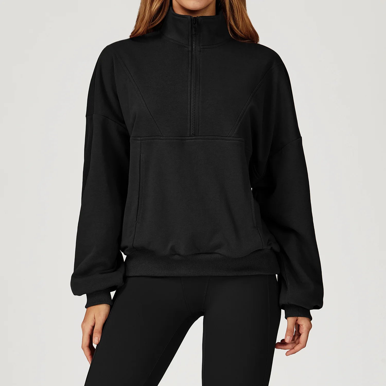 Hearuisavy Sports Jackets Women Gym Workout Tops Relaxed Fit Comfort Windproof Thermal Half-Zip Long Sleeve Fitness Sweatshirts