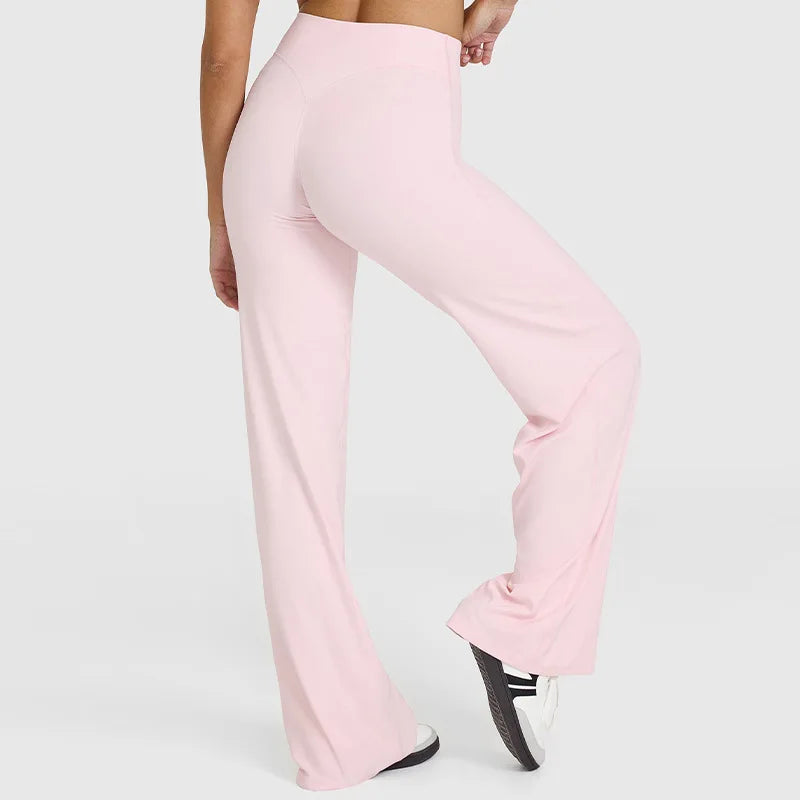 Casual sports fitness straight-leg pants for women soft breathable without awkward leggings ties yoga wide-leg sports pants