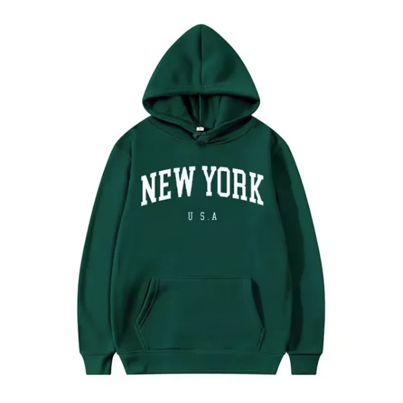 Men's solid color hooded sweatshirt pullover Street hip hop autumn/winter fashion 2024 new sweatshirt loose casual pullover
