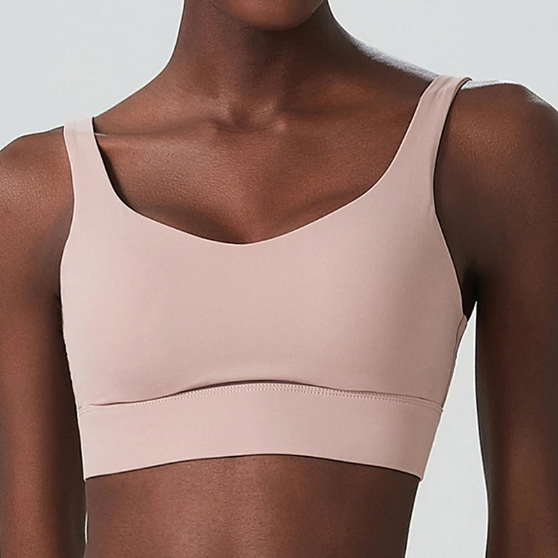 Women High Impact Fitness Yoga Bra Solid Color Sexy Back Ajustable Sports Underwear Breathable Gym Running Top With Cesht Pads