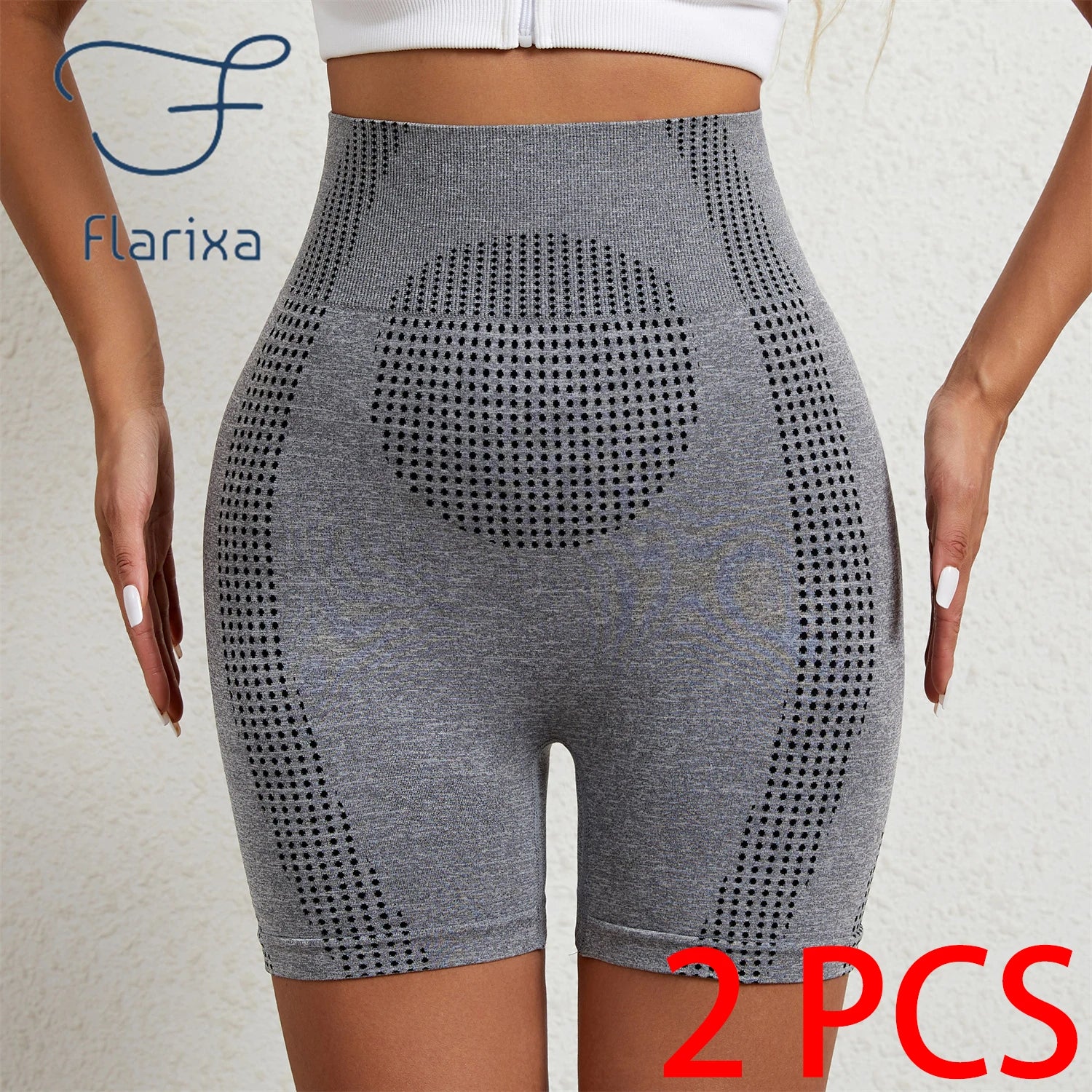 Flarixa 1/2/3Pcs Women Seamless Body Shaper Sports Shorts High Waist Tummy Control Yoga Quick Drying Running Cycling Shorts