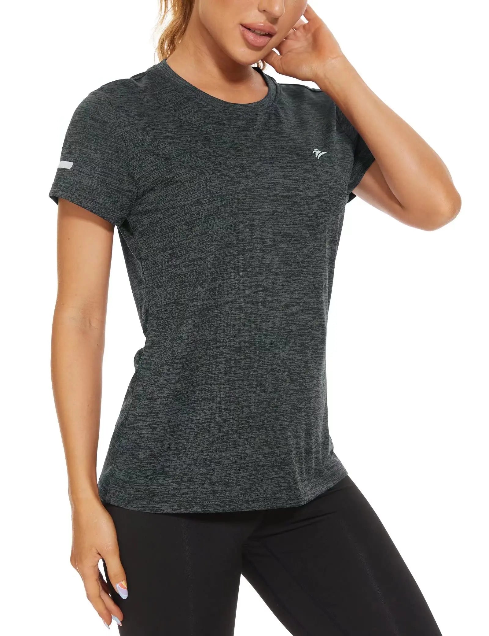 KEFITEVD Short Sleeve T-Shirt Quick Dry Athletic Shirts Women's Casual Workout Gym Yoga Shirt Training Running Jogging T Shirt