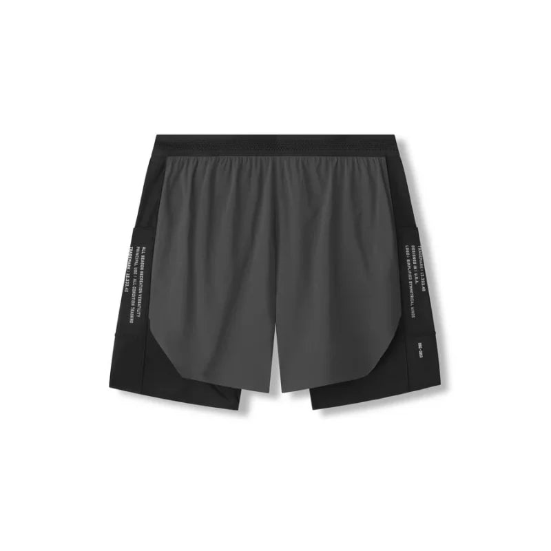 2025 NEW Summer Quick Dry Sports pants Basketball Elastic Double-deck Shorts Men Running Gym Fitness printing Jogger Short Pants