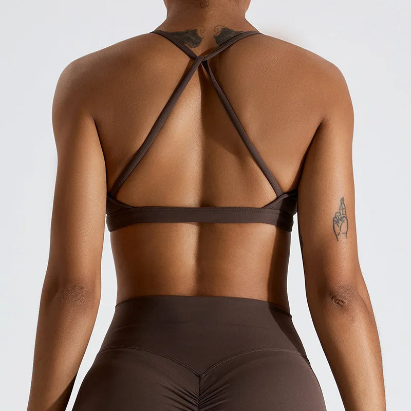 Hearuisavy Scrunch Sports Bra Gym Top Women Running Back Cross Top Women Sportswear Yoga Underwear Fitness Workout Yoga Clothes