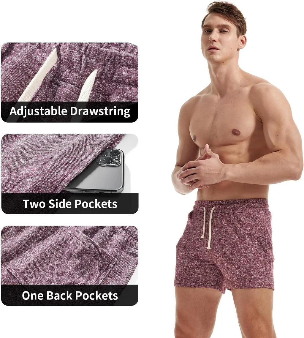 AIMPACT Men's Summer  Workout Casual Cotton Running  Shorts Flat Seam  Gym Shorts for Jogger Training AM2353