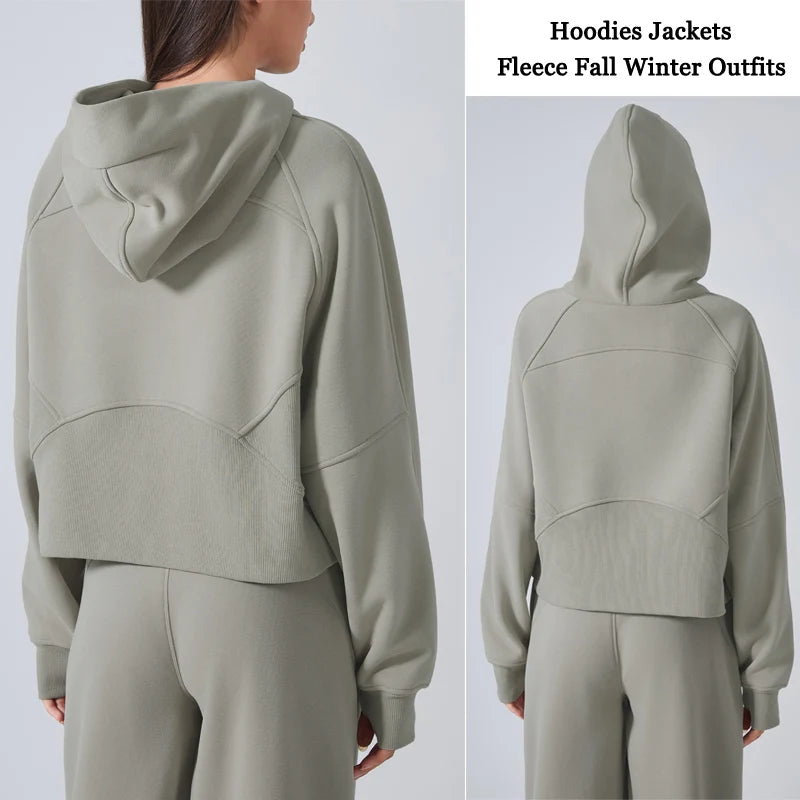 VITALINOVO Women's Zip Up Hoodies Fleece Workout Jackets Sweatshirts Athletic Casual Long Sleeve Sweatshirts with Thumb Holes