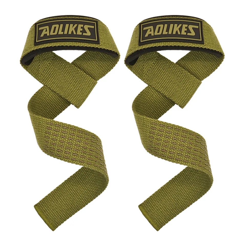 AOLIKES 1 Pair Weightlifting Straps Anti-Slip Silicone Lifting Wrist Straps Strength Deadlifts Crossfit Hand Grips Wrist Support