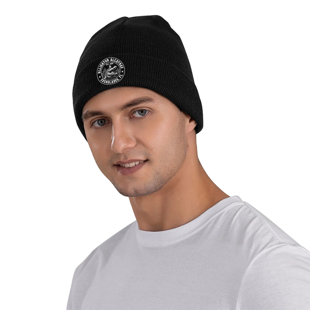 Alligator Alcatraz Beanie Hats Everglades FL Bonnet Hats Men Women Unisex Outdoor Sport Knitted Hat Autumn Winter Warm Caps