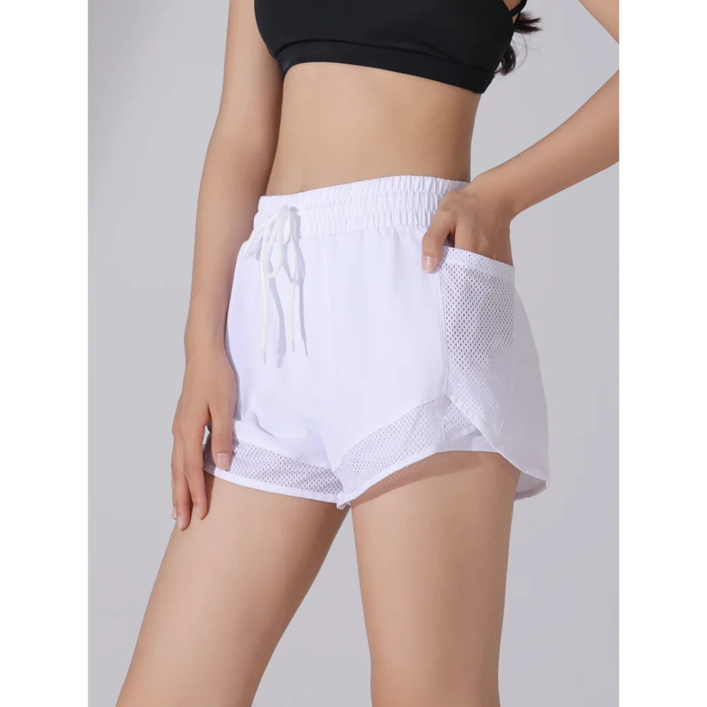 Summer sports shorts, women's loose casual anti-walking, light speed drying, high-waisted running, fitness, yoga, thin, breathab
